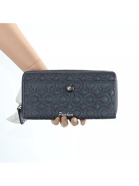 Coach Gramercy Lurex Op Art Accordion Zip Wallet NWT